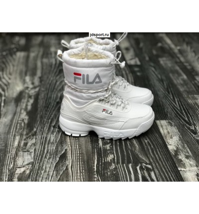 Дутики FILA с мехом белые