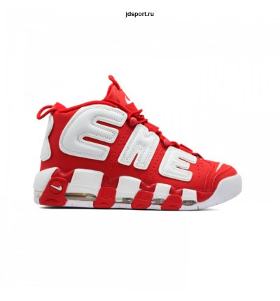 Кроссовки NIKE AIR MORE UPTEMPO красные, белые